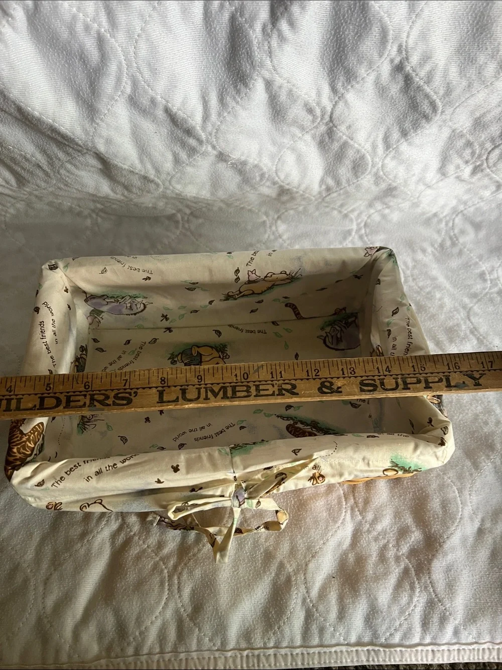 Natural Woven Rectangular Storage Baskets with Classic Pooh Liners (Set of 3)